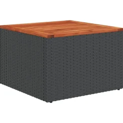vidaXL 10-delige Loungeset met kussens poly rattan zwart