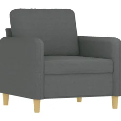 vidaXL 3-delige Loungeset met kussens stof donkergrijs