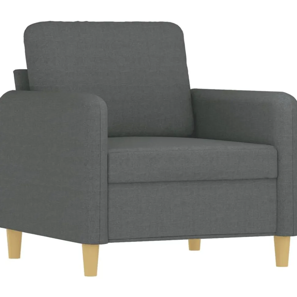 vidaXL 3-delige Loungeset met kussens stof donkergrijs