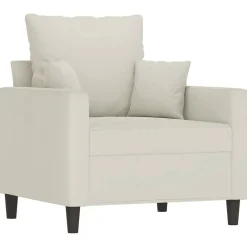 vidaXL 3-delige Loungeset met kussens fluweel crèmekleurig