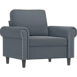 vidaXL 4-delige Loungeset met kussens fluweel donkergrijs