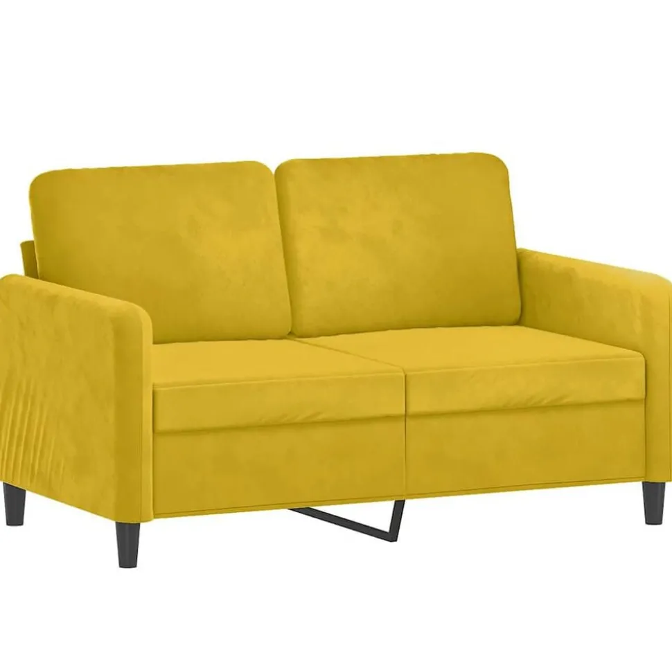 vidaXL 2-delige Loungeset met kussens fluweel geel