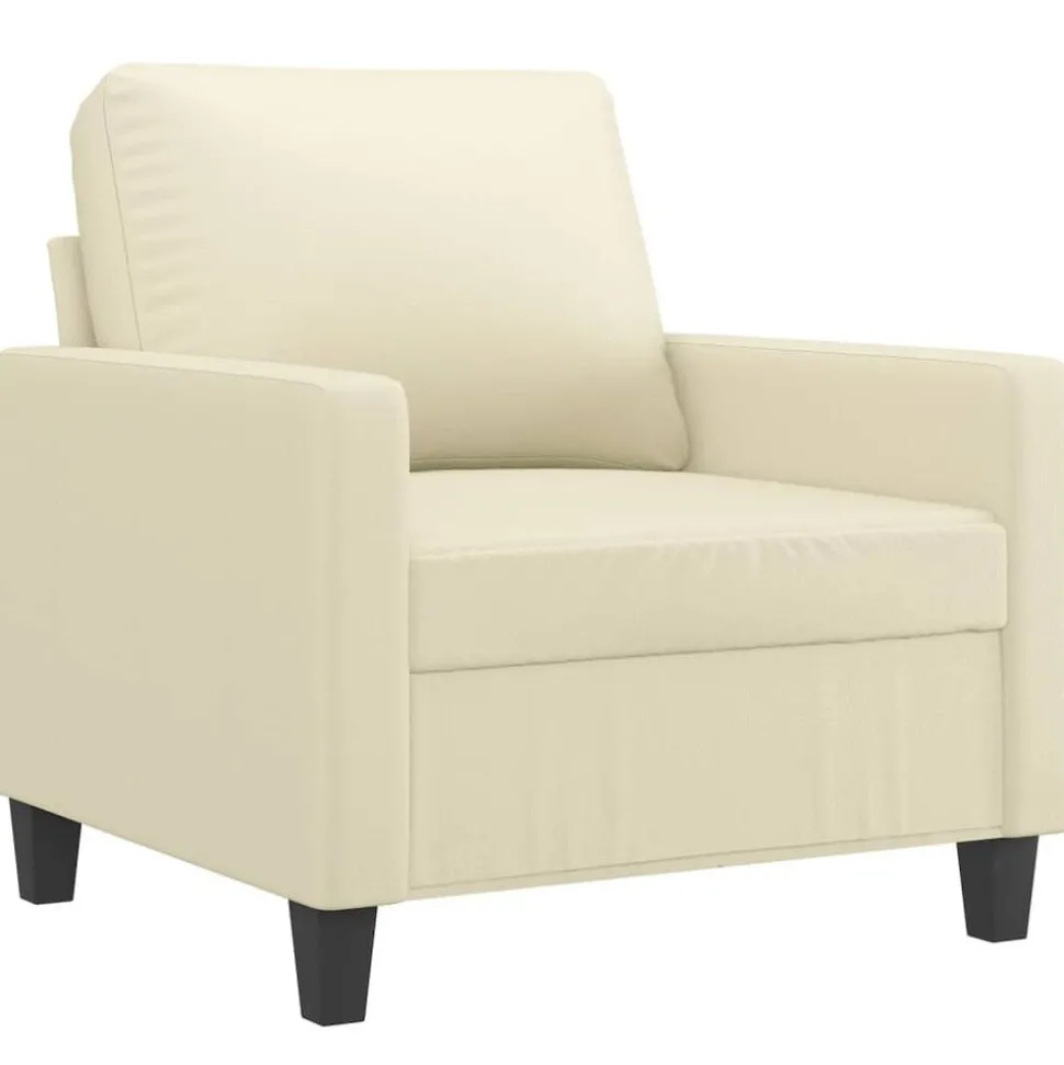 vidaXL 4-delige Loungeset met kussens kunstleer crème