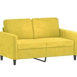 vidaXL 3-delige Loungeset met kussens fluweel geel
