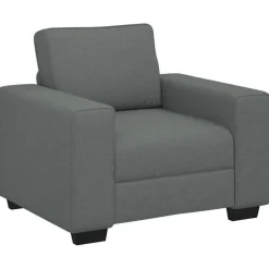 vidaXL 3-delige Loungeset met kussens stof donkergrijs