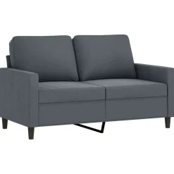 vidaXL 2-delige Loungeset met kussens fluweel donkergrijs