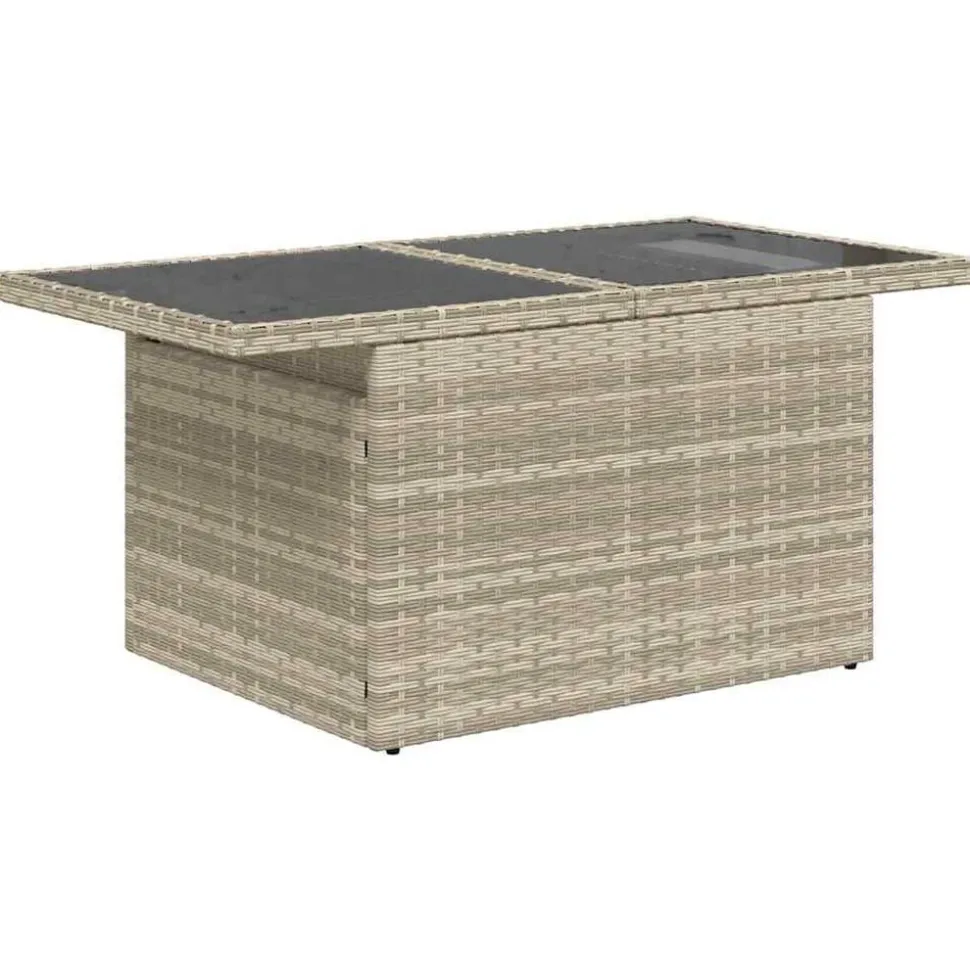 vidaXL 6-delige Loungeset met kussens poly rattan lichtgrijs