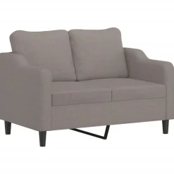 vidaXL 2-delige Loungeset met kussens stof taupe