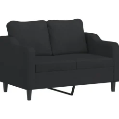 vidaXL 2-delige loungeset met kussens stof zwart