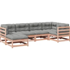 vidaXL 6-delige Loungeset met kussens massief douglas vurenhout