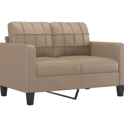 vidaXL 3-delige Loungeset met kussens kunstleer cappuccinokleurig