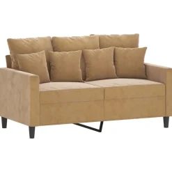 vidaXL 3-delige Loungeset met kussens fluweel bruin
