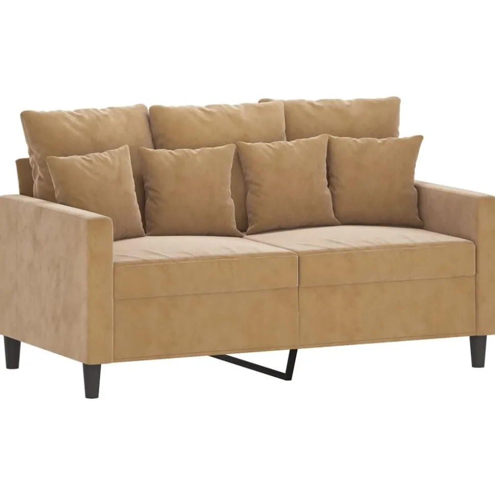 vidaXL 3-delige Loungeset met kussens fluweel bruin