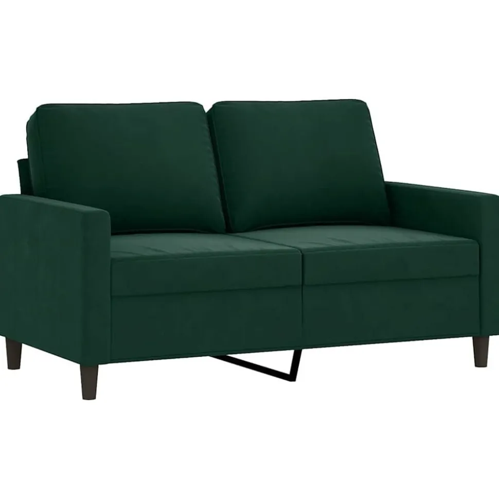 vidaXL 3-delige Loungeset met kussens fluweel donkergroen