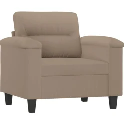 vidaXL 3-delige Loungeset met kussens microvezelstof taupe