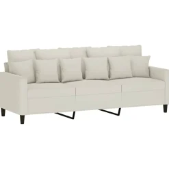 vidaXL 4-delige Loungeset met kussens fluweel crèmekleurig
