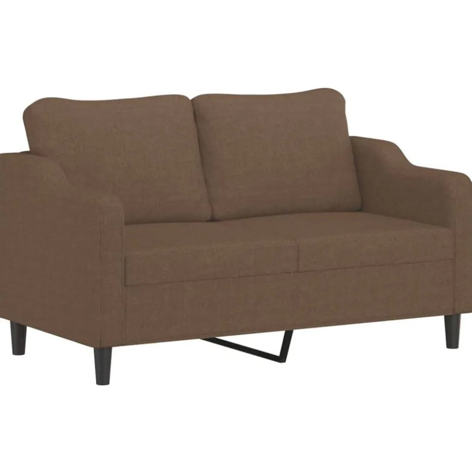 vidaXL 4-delige Loungeset met kussens stof bruin