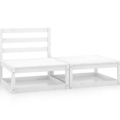 vidaXL 2-delige Loungeset massief grenenhout wit