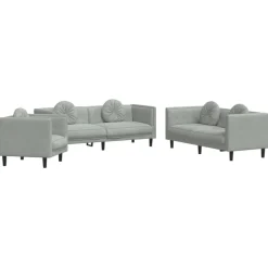 vidaXL 2-delige Loungeset met kussens fluweel donkergroen