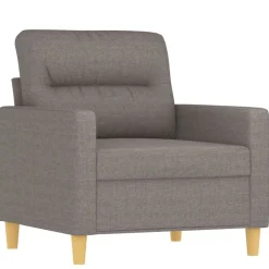 vidaXL 4-delige Loungeset met kussens stof taupe