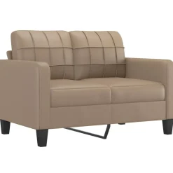 vidaXL 3-delige Loungeset met kussens kunstleer cappuccino