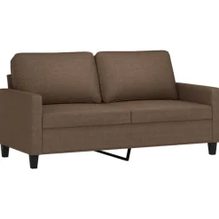 vidaXL 2-delige Loungeset met kussens stof bruin