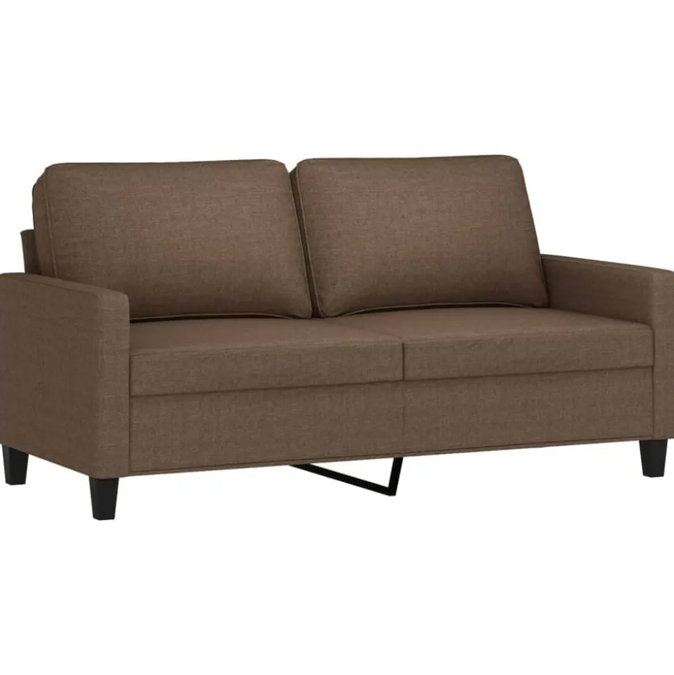 vidaXL 2-delige Loungeset met kussens stof bruin