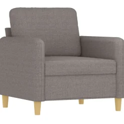 vidaXL 3-delige Loungeset met kussens stof taupe