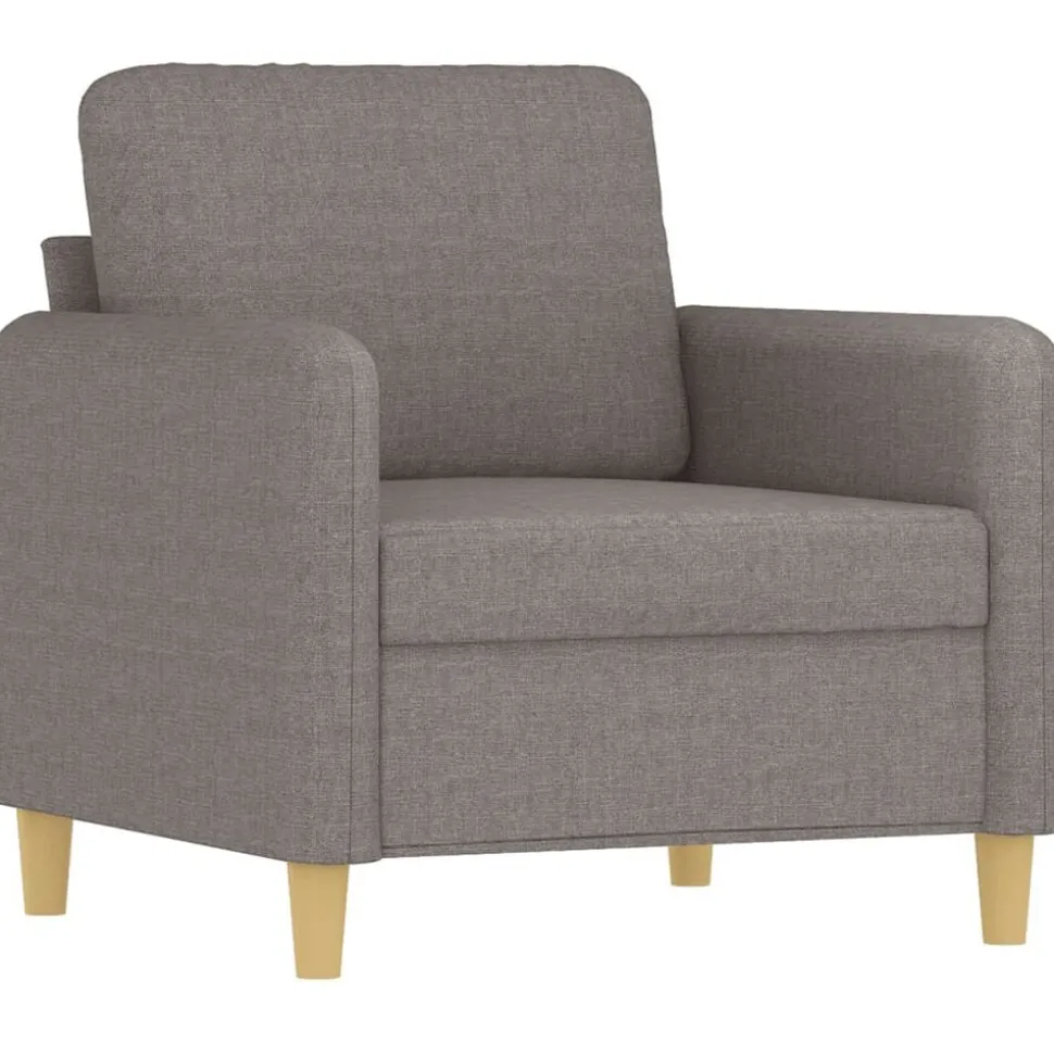 vidaXL 3-delige Loungeset met kussens stof taupe