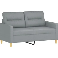 vidaXL 3-delige Loungeset met kussens stof lichtgrijs