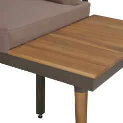 vidaXL 4-delige Loungeset met kussens massief acaciahout bruin