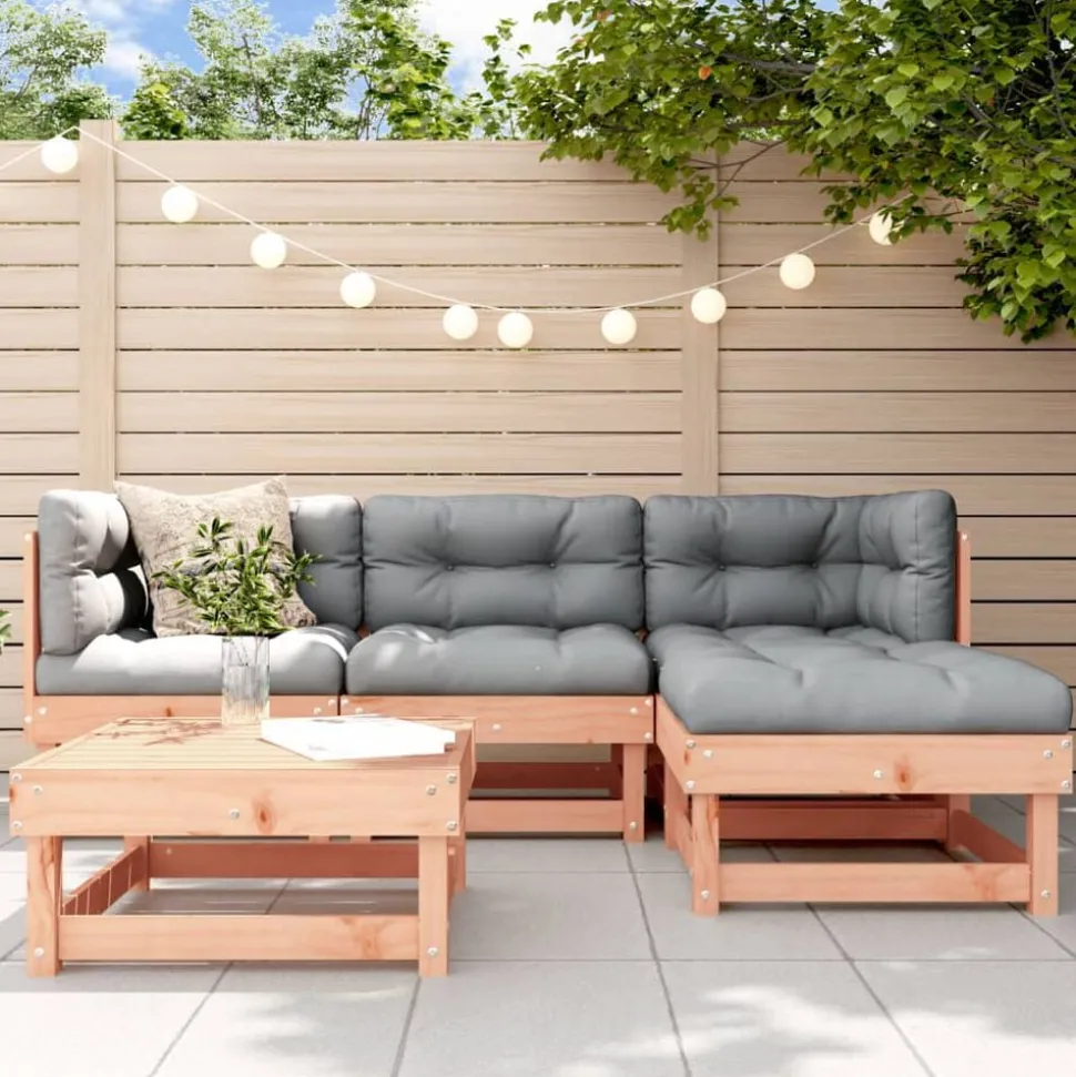 vidaXL 5-delige Loungeset massief douglashout