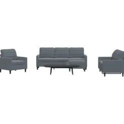 vidaXL 4-delige Loungeset met kussens fluweel donkergrijs