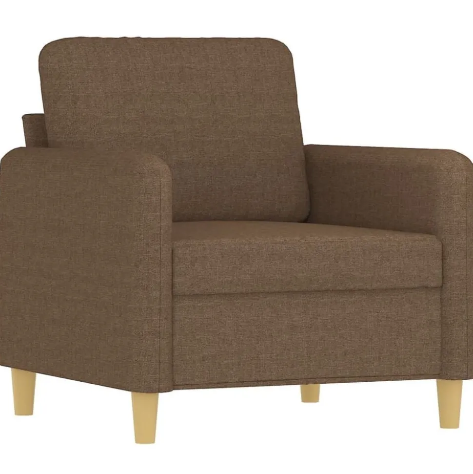 vidaXL 4-delige Loungeset met kussens stof bruin