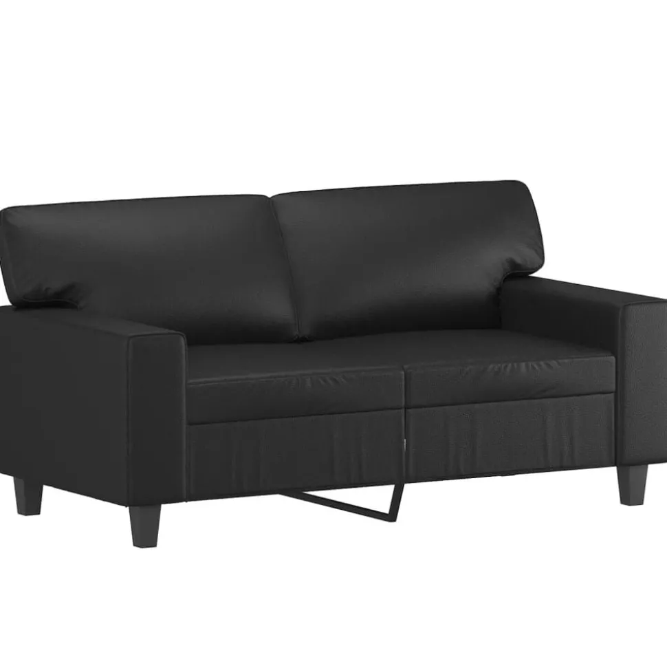 vidaXL 3-delige Loungeset met kussens kunstleer zwart