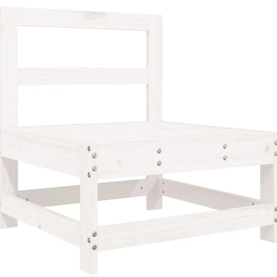 vidaXL 3-delige Loungeset massief grenenhout wit