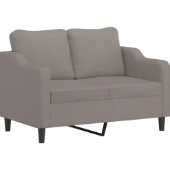vidaXL 2-delige Loungeset met kussens stof taupe