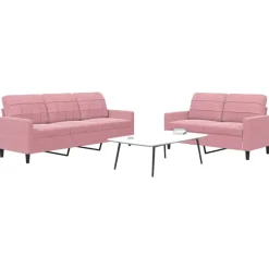 vidaXL 2-delige Loungeset met kussens fluweel roze