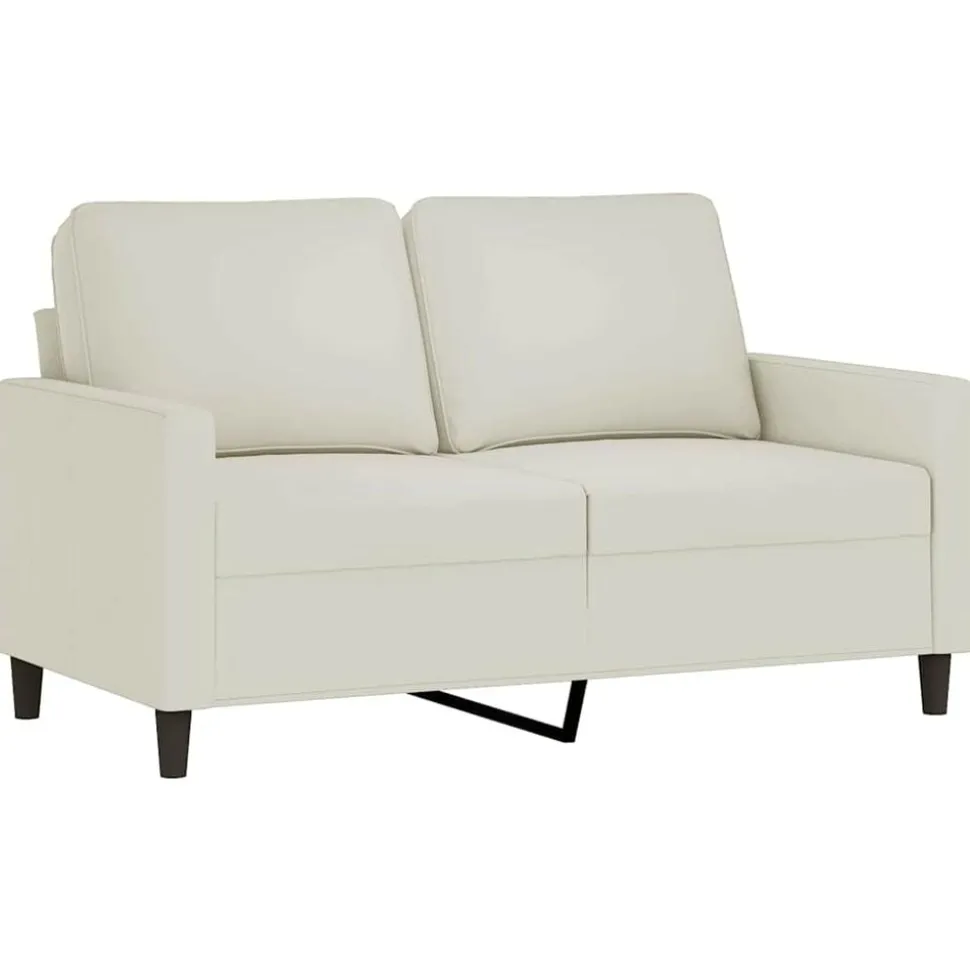 vidaXL 2-delige Loungeset met kussens fluweel crèmekleurig