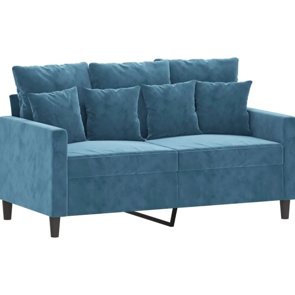 vidaXL 2-delige Loungeset met kussens fluweel blauw