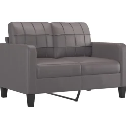 vidaXL 3-delige Loungeset met kussens kunstleer grijs