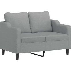 vidaXL 2-delige Loungeset met kussens stof lichtgrijs