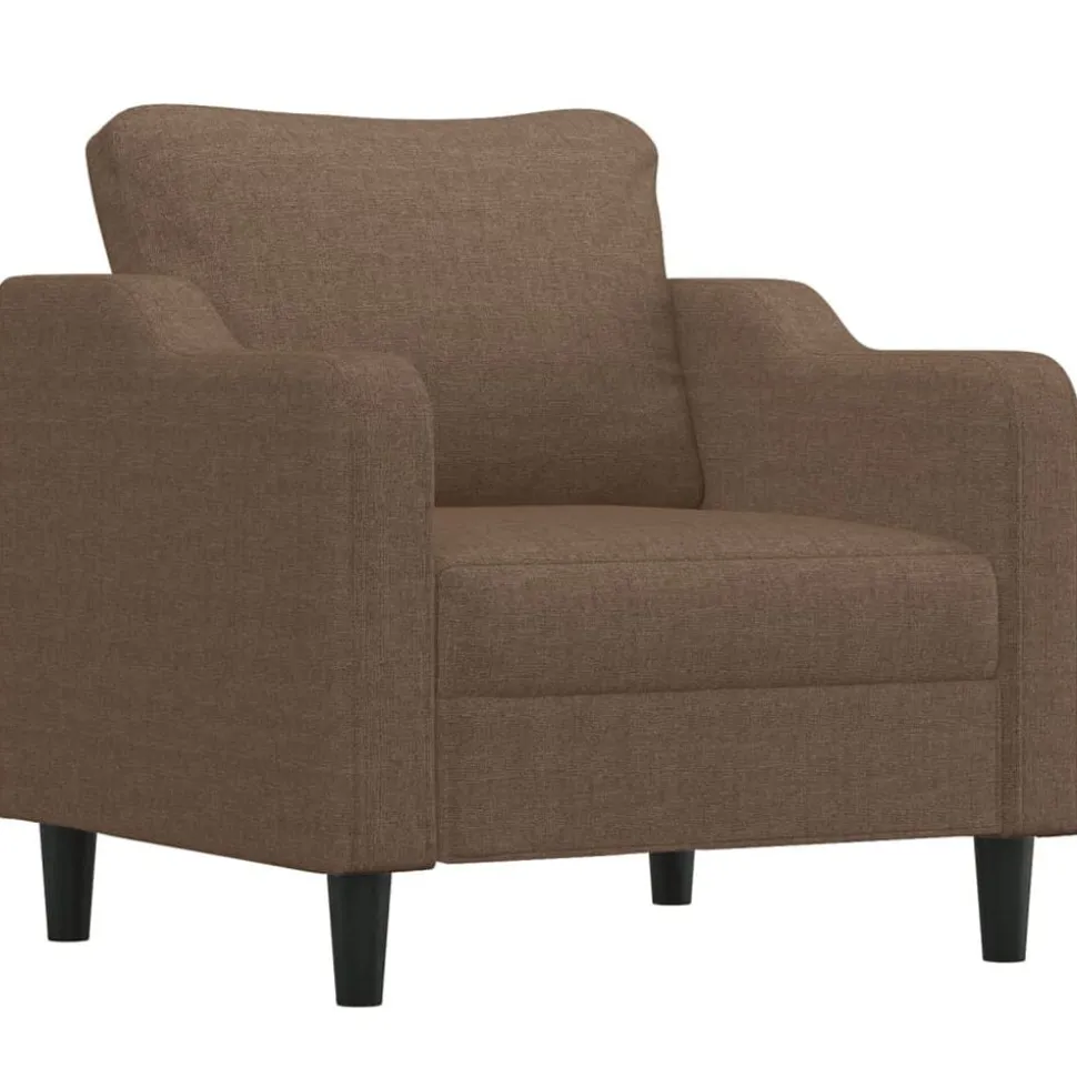 vidaXL 3-delige Loungeset met kussens stof bruin