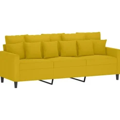 vidaXL 4-delige Loungeset met kussens fluweel geel