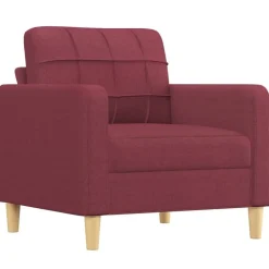 vidaXL 4-delige Loungeset met kussens stof wijnrood