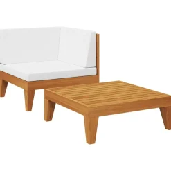 vidaXL 2-delige Loungeset met kussens massief acaciahout