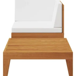 vidaXL 2-delige Loungeset met kussens massief acaciahout