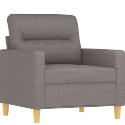 vidaXL 3-delige Loungeset met kussens stof taupe
