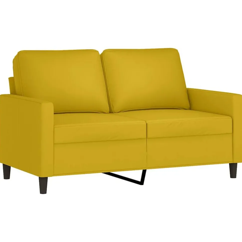 vidaXL 3-delige Loungeset met kussens fluweel geel