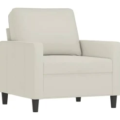 vidaXL 3-delige Loungeset met kussens fluweel crèmekleurig